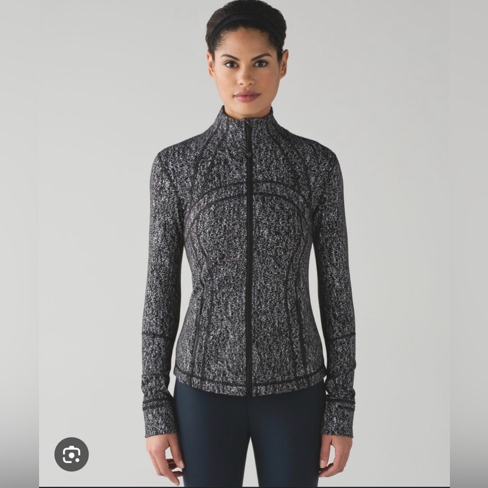 LULULEMON DEFINE JACKET LUON SUITED JACQUARD BLACK WHITE SIZE 12
